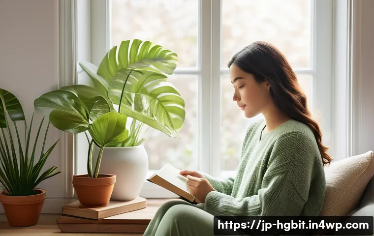 자기 돌봄의 중요성과 회복탄력성 - **Prompt 1: Digital Detox and Inner Peace**
    A young adult woman, wearing comfortable, modest lou...