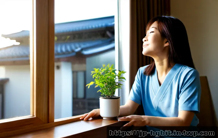 회복탄력성을 높이는 간단한 습관들 - Photorealistic morning wellness routine in a bright, tidy Japanese apartment: a calm middle-aged Jap...